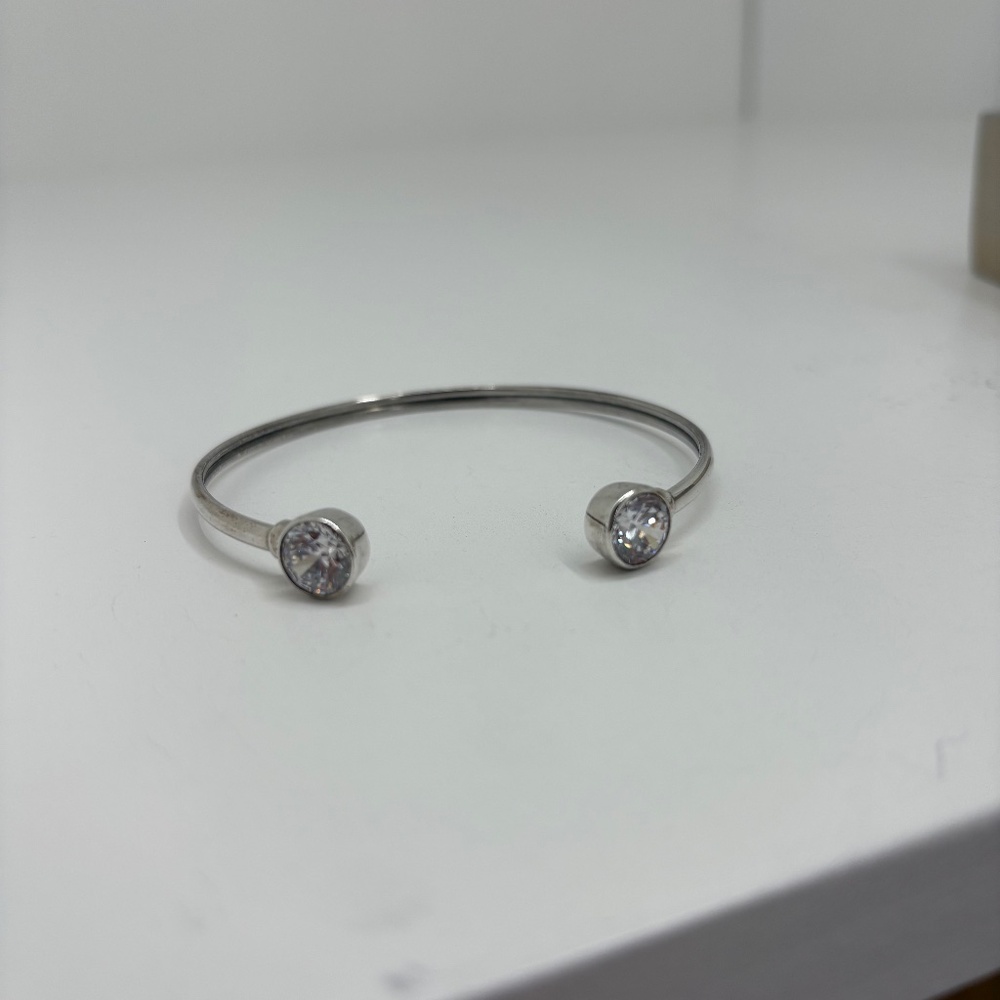 Silpada Sterling Punctuation Flexible Cubic Zirconia Cuff